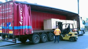 V Compact Crates On Forklift
