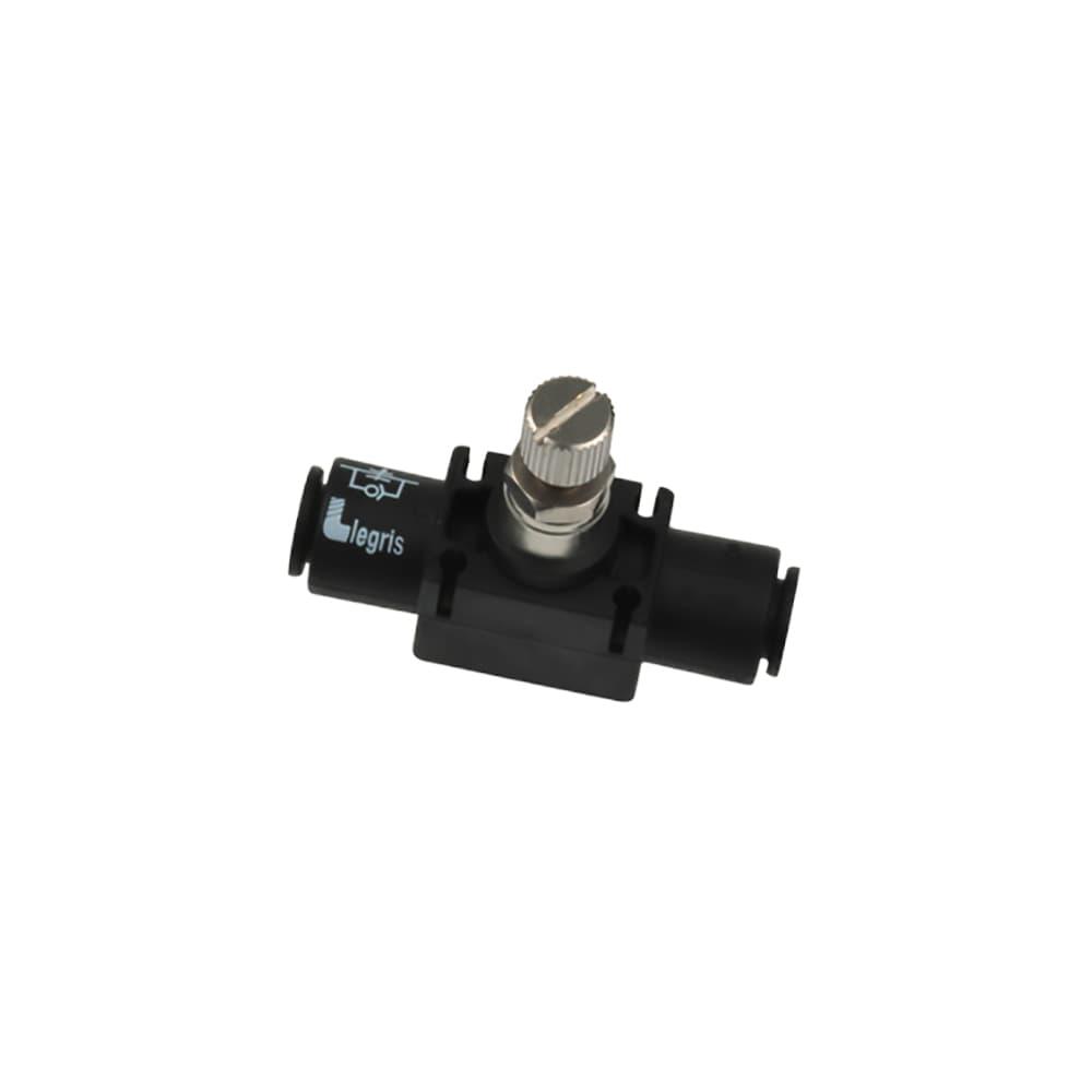 7770 12 00 — Pneumatic Flow Control Regulators in Polymer or Nickel-Plated Brass — In-Line — 12mm