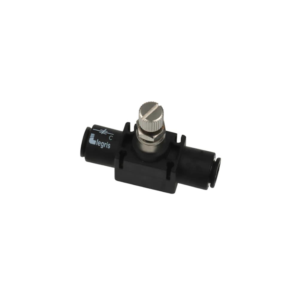7772 04 00 — Pneumatic Flow Control Regulators in Polymer or Nickel-Plated Brass — In-Line — 4mm