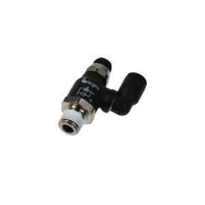 7045 10 17 — Pneumatic Flow Control Regulators in Polymer or Nickel-Plated Brass — Elbow 90° — 10mm, G3/8