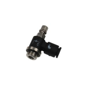 7662 04 19 — Pneumatic Flow Control Regulators in Polymer or Nickel-Plated Brass — Elbow 90° — 4mm, 19mm