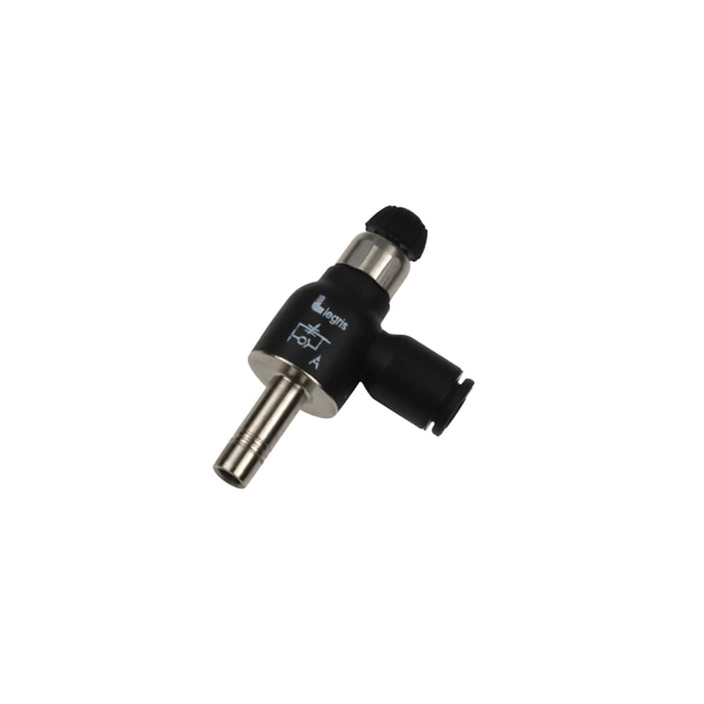 7030 12 00 — Pneumatic Flow Control Regulators in Polymer or Nickel-Plated Brass — Elbow 90° — 12mm